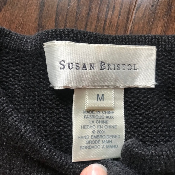 VTG Women's Susan Bristol 3D Cat Lady Cardigan Sweater Medium Black Colourful - Picture 5 of 9